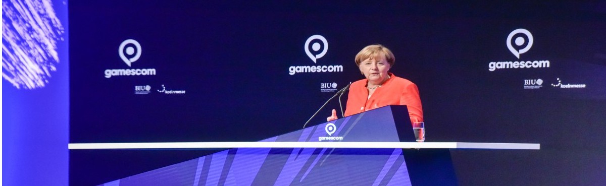 Angela Merkel besucht die gamescom
