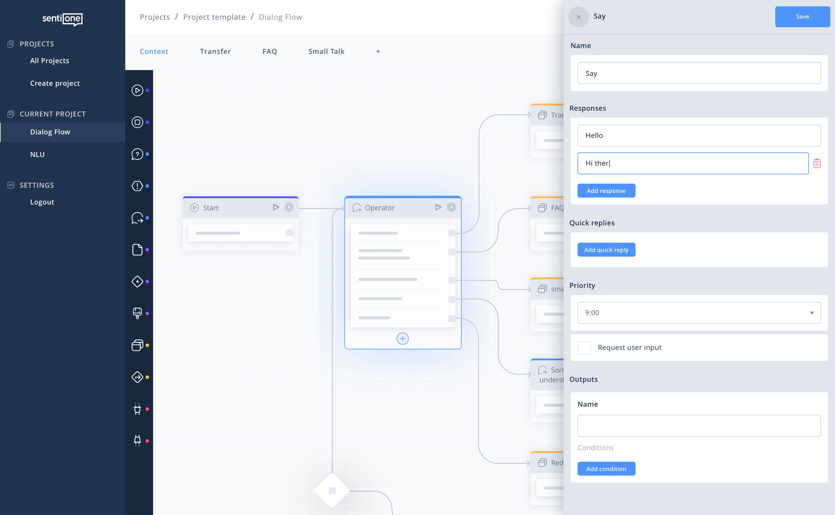 conversational ai platform dialog flow configurator 1x