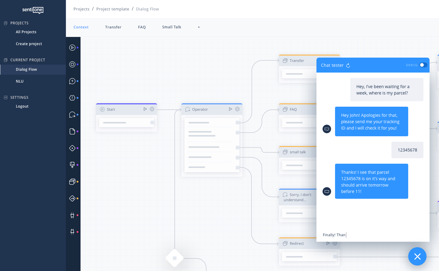 customer care automation tool dialog flow chat 1x