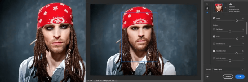 Even faces aren't safe from Photoshop's neural network-based filters.