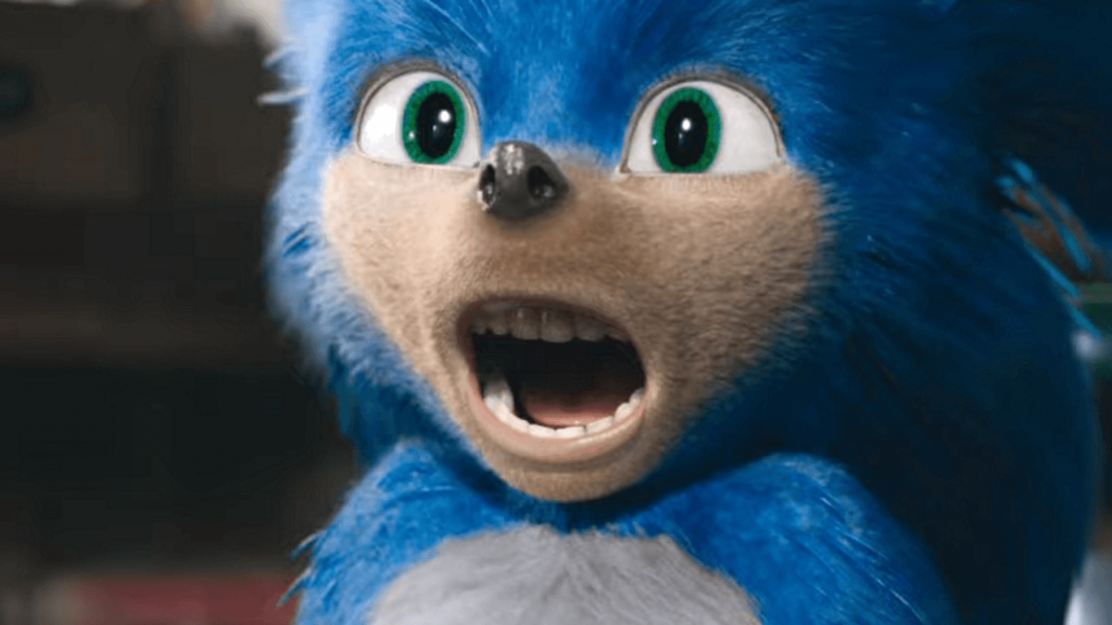 "Aaaah!" said Sonic the Hedgehog, mocking the audience's reaction to his hideous, hideous visage.