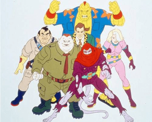 Pictured: a group of villains from the show "Captain Planet"