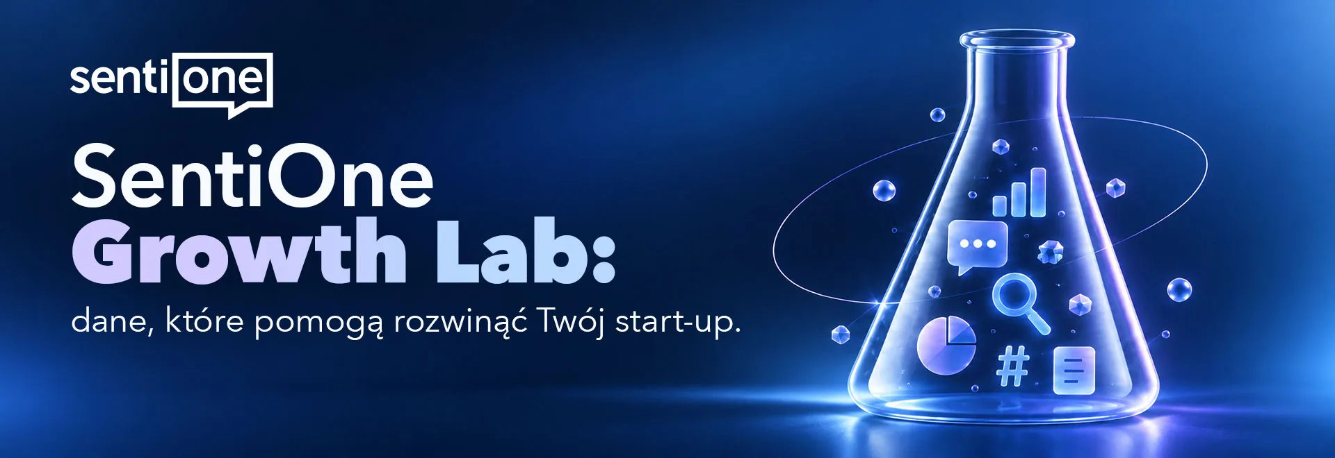 Baner programu SentiOne Growth Lab: bezpłatne analizy danych dla start-upów